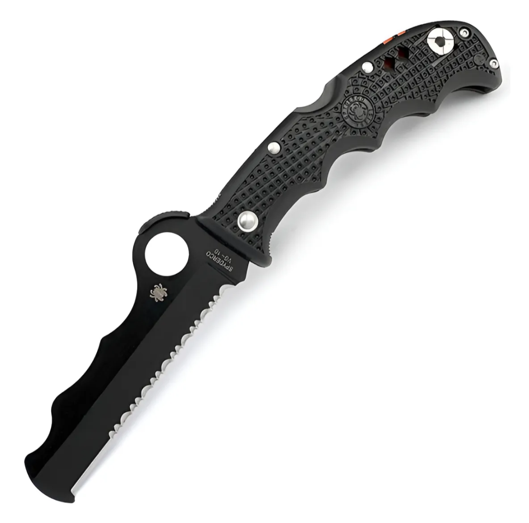 canivete de resgate Spyderco Assist Rescue Vg10 Blade Retractable Window Breaker Preto
