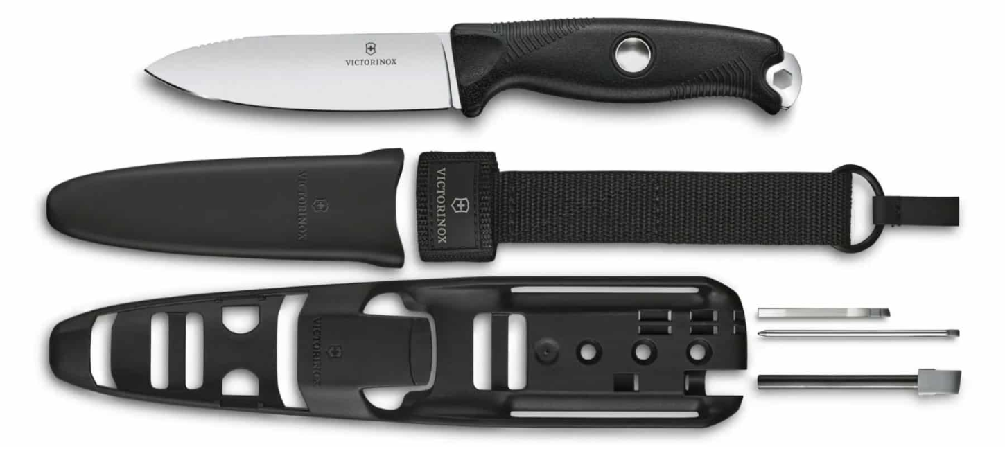 Victorinox Venture Pro com bainha e acessórios na cor preta