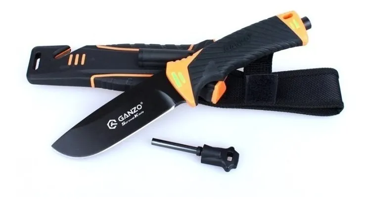 faca para trilha leve ganzo laranja