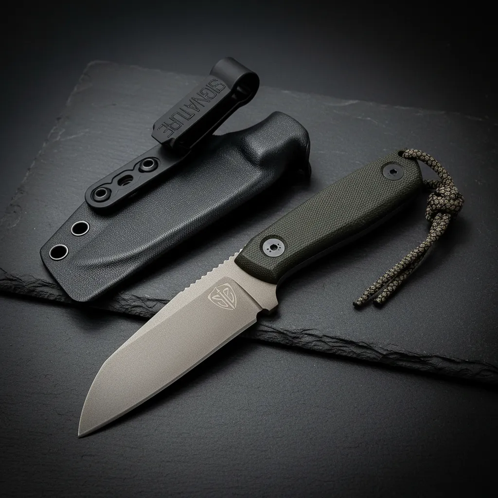 faca signature ghost edc dourado escuro buschcraft sobrevivencia