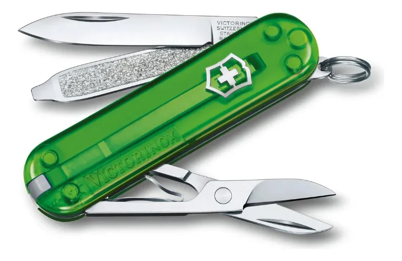 canivete multifuncional canivete victorinox classic sd verde translucido
